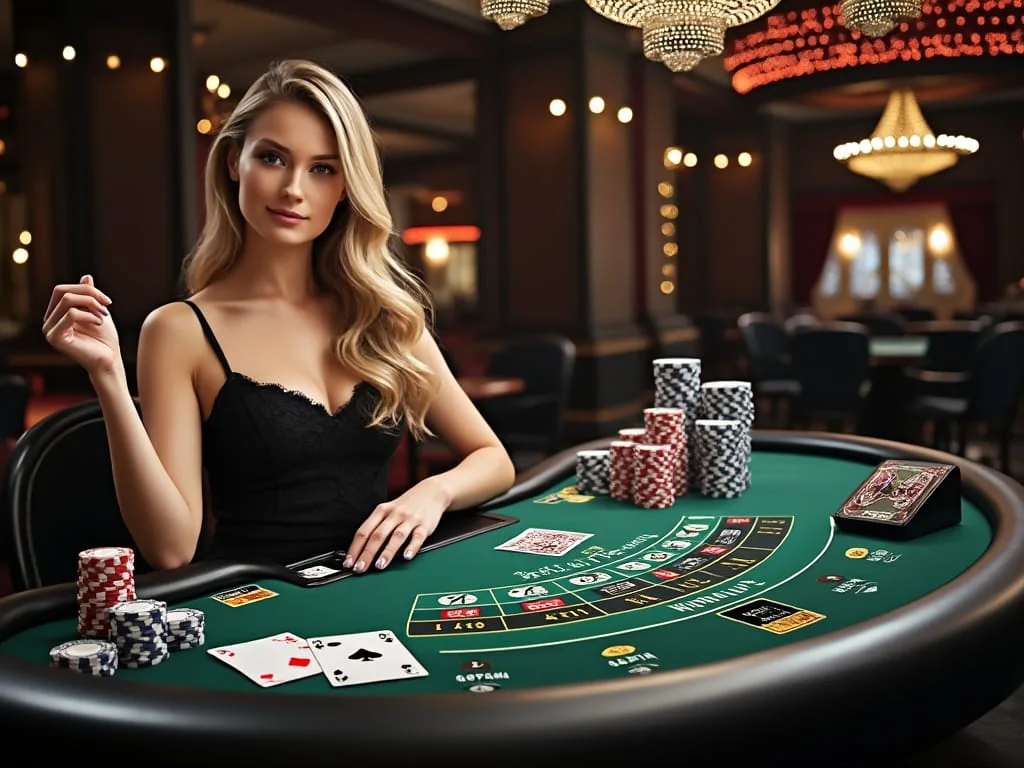 Dealer memandu permainan meja kasino live